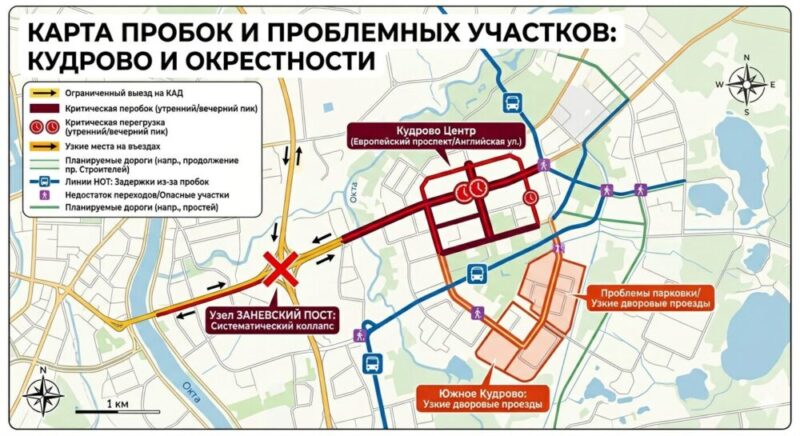 Почему правильная эвакуация — это вопрос безопасности, а не просто сервис 3 авторская карта пробок и проблемных участков Кудрово и Лен.области