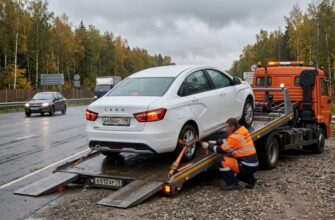 Лада Веста на эвакуаторе